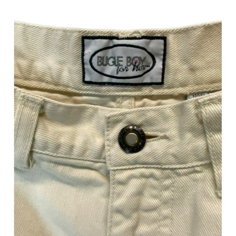 Vintage Bugle Boy for Her High Rise Mom Jeans 28 x 26 Cream Off White 90s Y2K - Picture 5 of 8